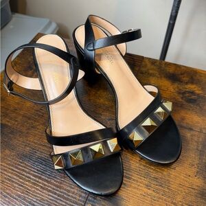 Alexis Bendel Black and Gold Studded Women's Sandals Size 8